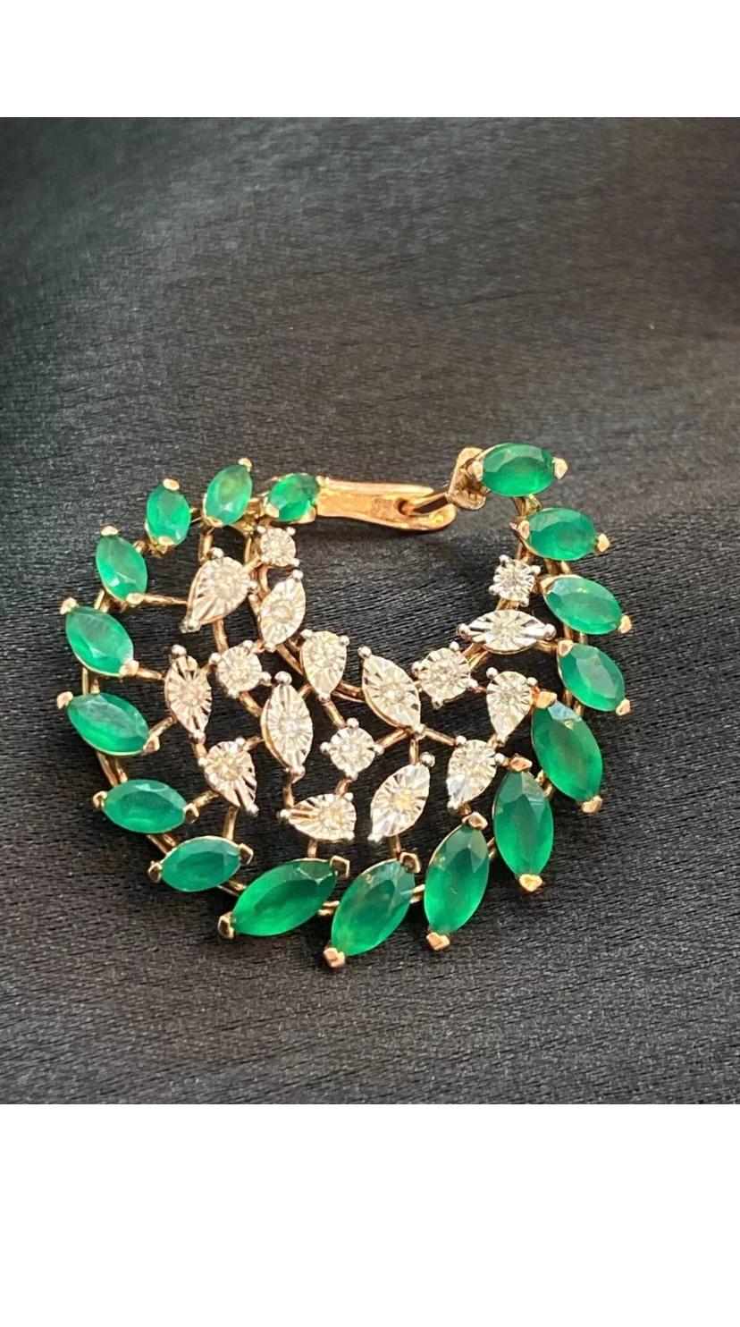 3.70 Carat Natural Emeralds Diamonds Rosè Gold Earrings For Sale 4