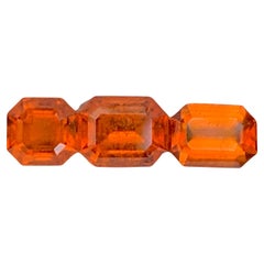 3.70 Carat Natural Loose 3 Piece Hessonite Garnet Lot Mix Cut African Gemstones