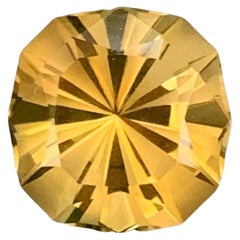 3.70 Carat Natural Loose Golden Citrine Fancy Cushion Cut Brazilian Gemstone (pierre précieuse brésilienne)