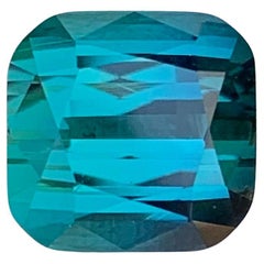 3.70 Carat Natural Loose Green Blue Tourmaline Cushion Shape Gemstone