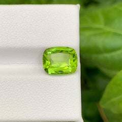 3.70 Carat Natural Loose Green Peridot Stone Cushion Cut Pakistani Gemstone