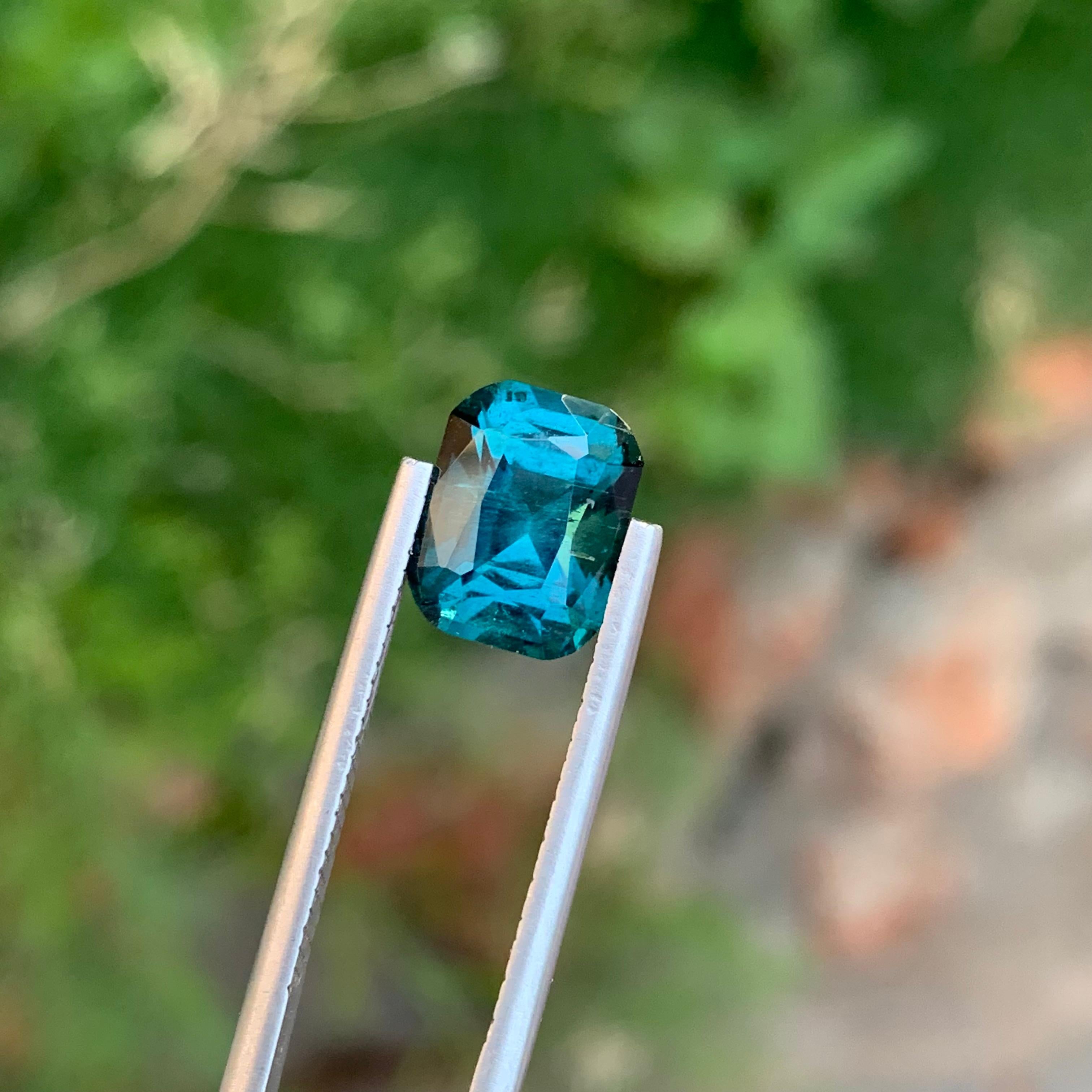 Tourmaline bleue en forme de coussin de 3.70 carat pour bijoux Unisexe en vente