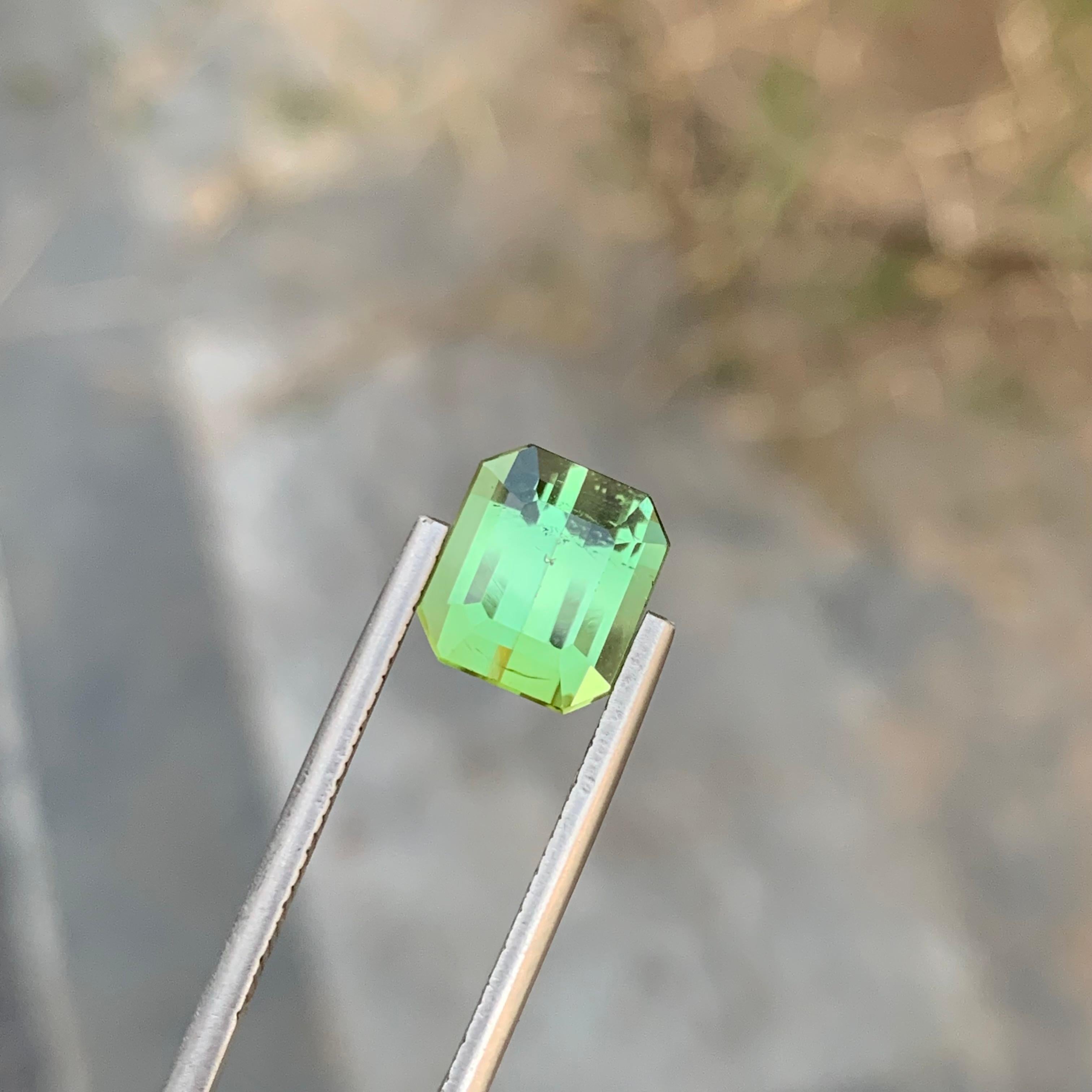 3.70 Carat Natural Loose Mint Green Tourmaline Emerald Gem For Jewellery Making  For Sale 4