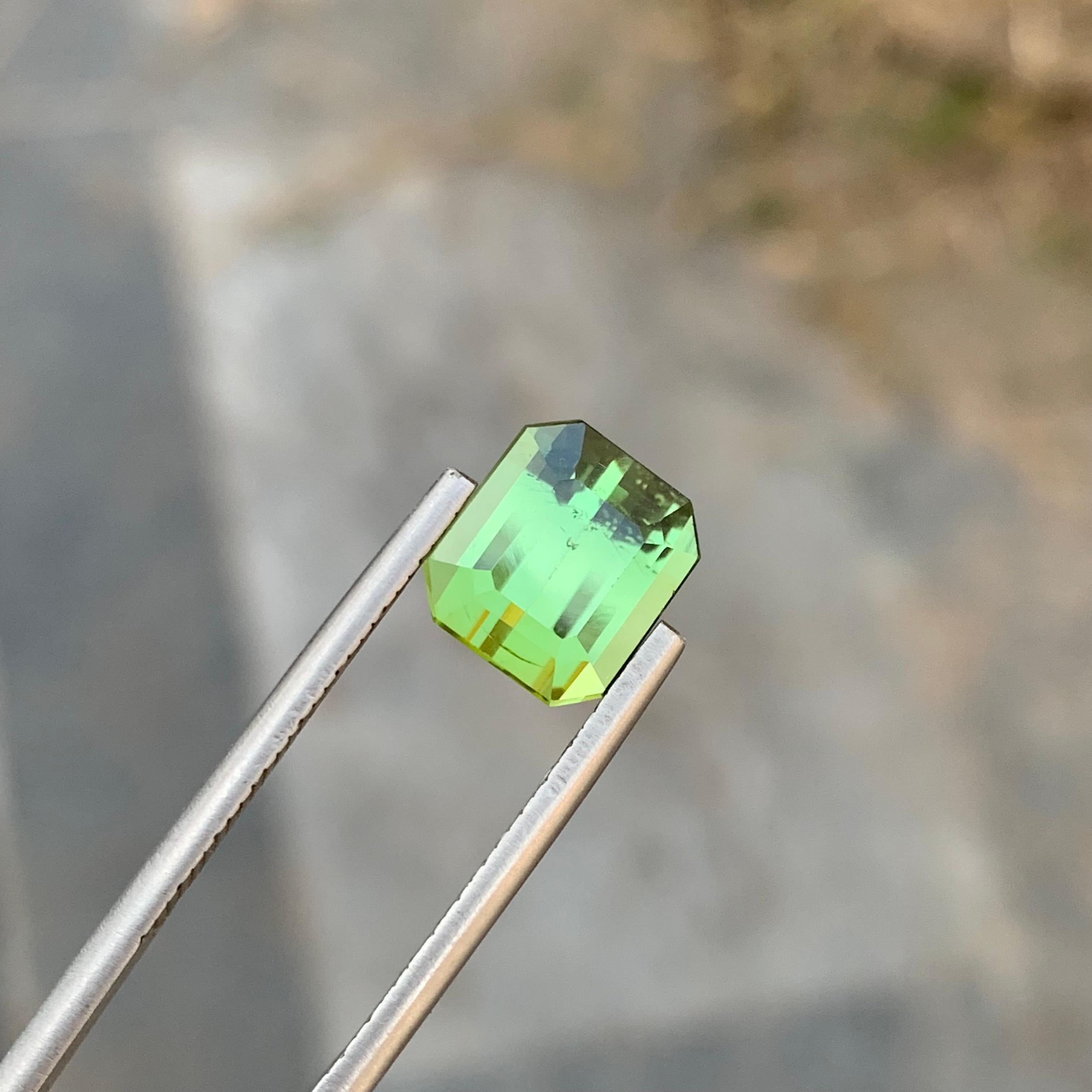 3.70 Carat Natural Loose Mint Green Tourmaline Emerald Gem For Jewellery Making  For Sale 5