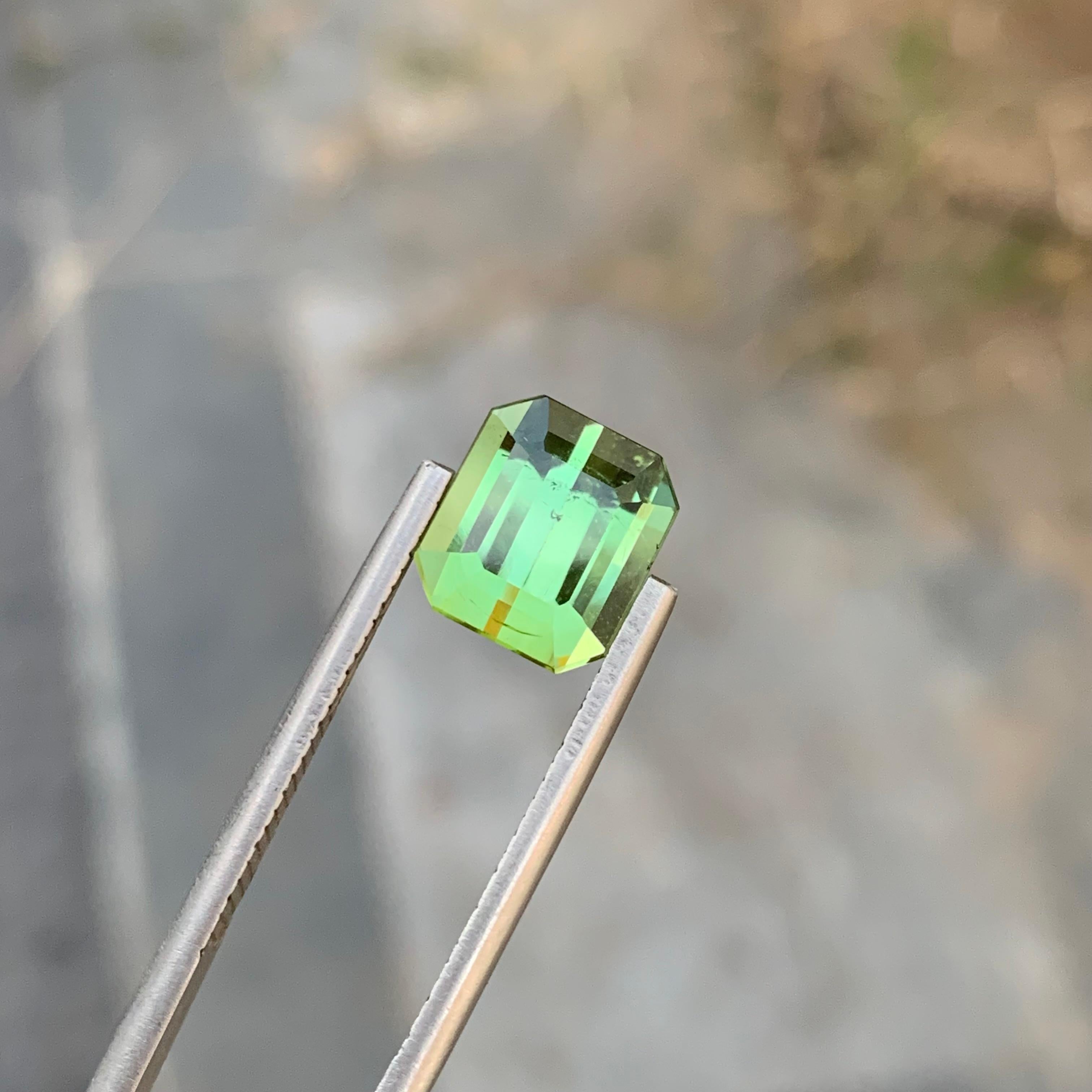 3.70 Carat Natural Loose Mint Green Tourmaline Emerald Gem For Jewellery Making  For Sale 7