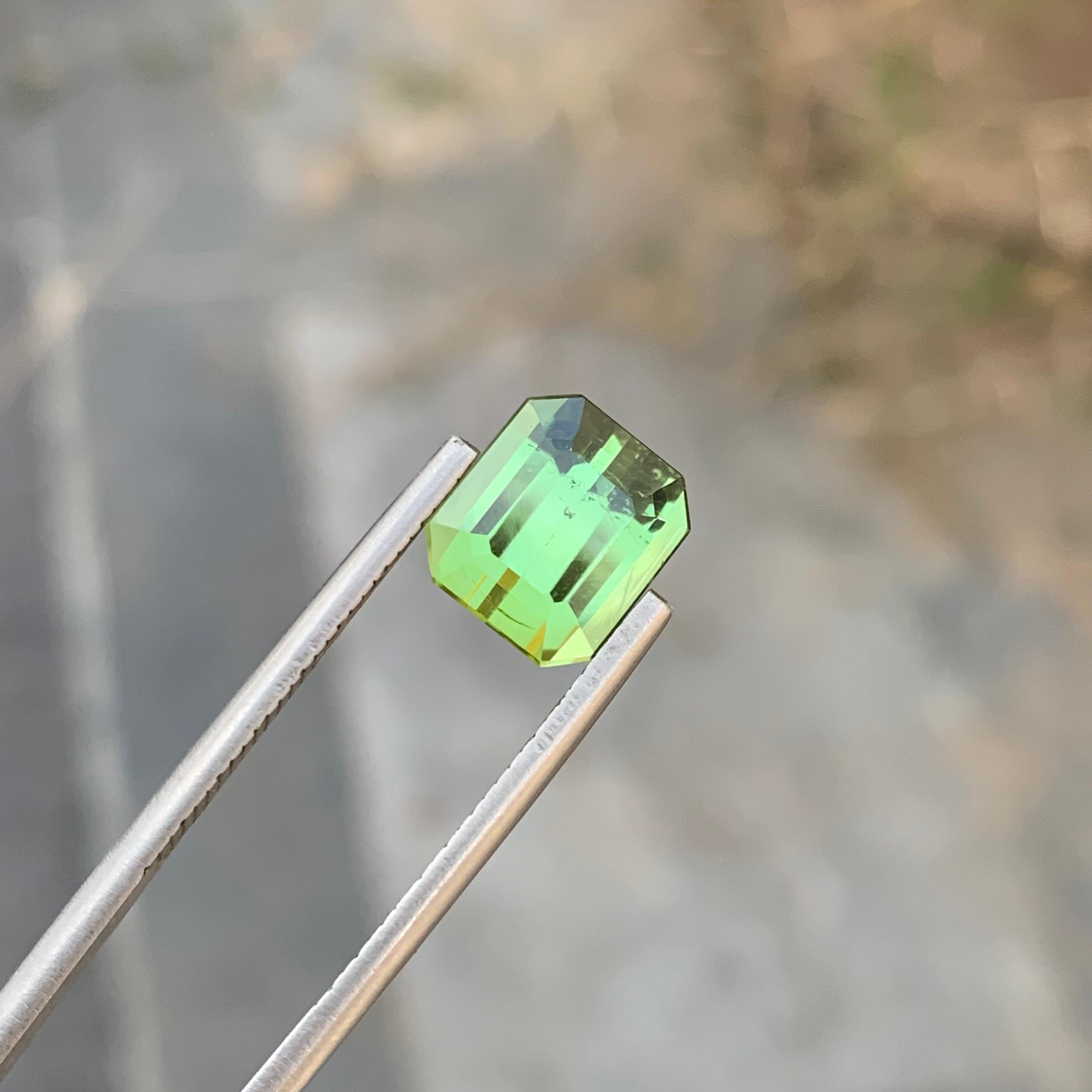 3.70 Carat Natural Loose Mint Green Tourmaline Emerald Gem For Jewellery Making  For Sale 8