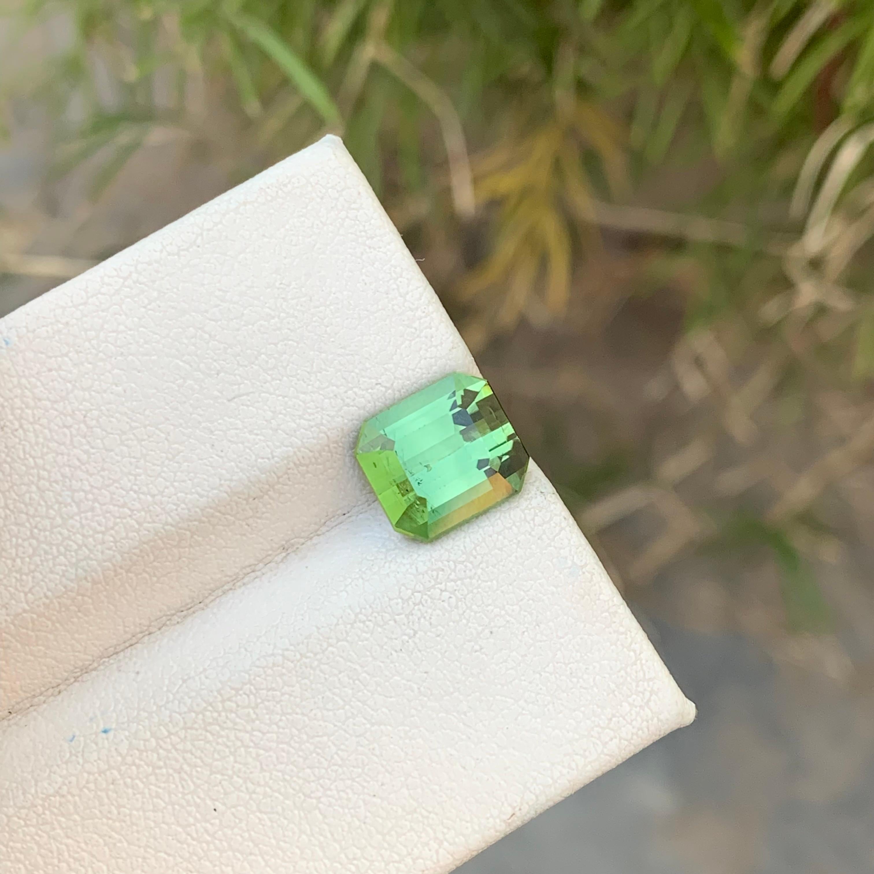 Loose Mint Green Tourmaline
Weight: 3.70 Carats
Dimension: 9.3 x 8.3 x 5.7 Mm
Colour: Mint Green
Origin: Afghanistan
Certificate: On Demand
Treatment: Non

Tourmaline is a captivating gemstone known for its remarkable variety of colors, making it a