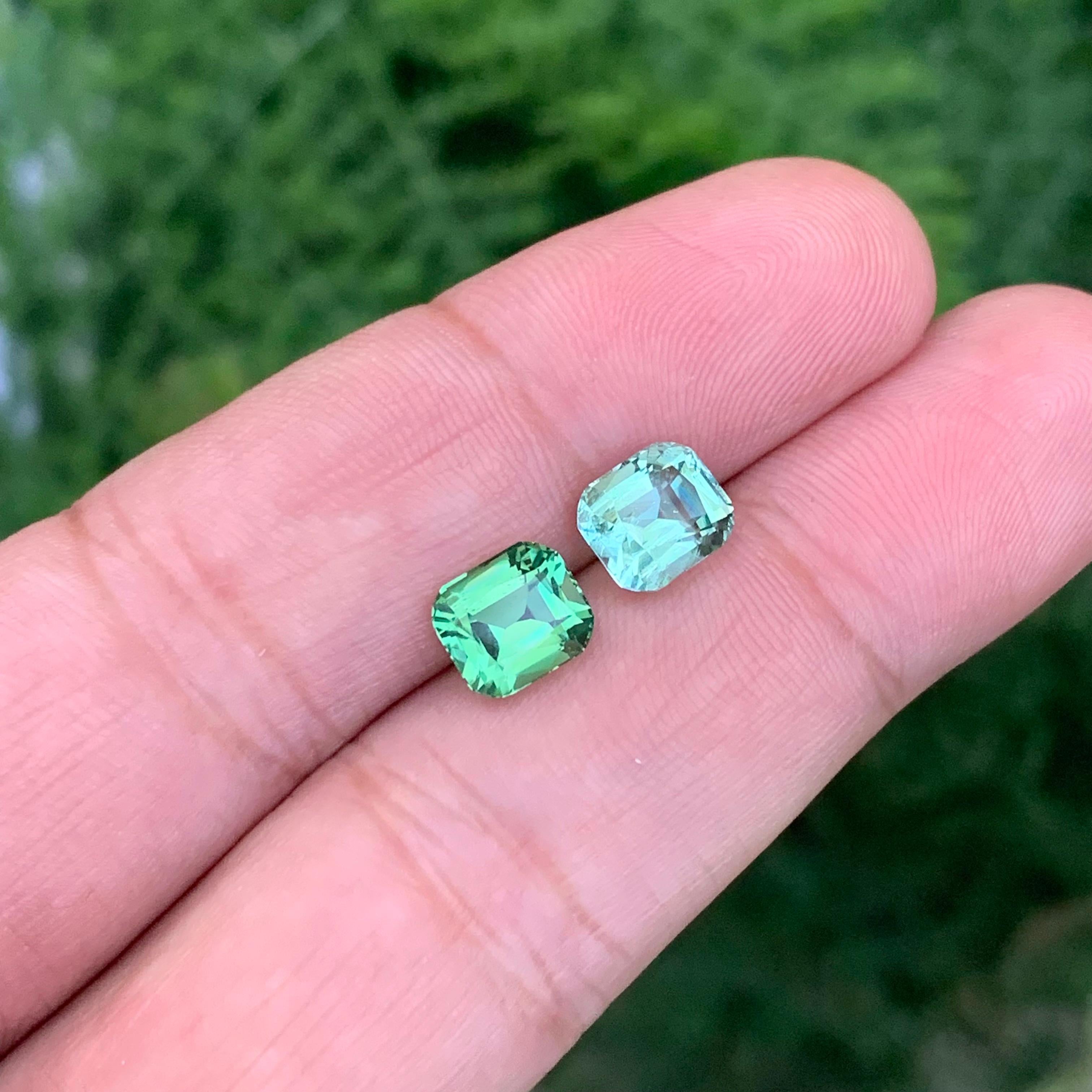 3.70 Carat Natural Loose Reverse Pair Tourmaline Cushion Shape Gemstone (pierre précieuse en forme de coussin) en vente 2