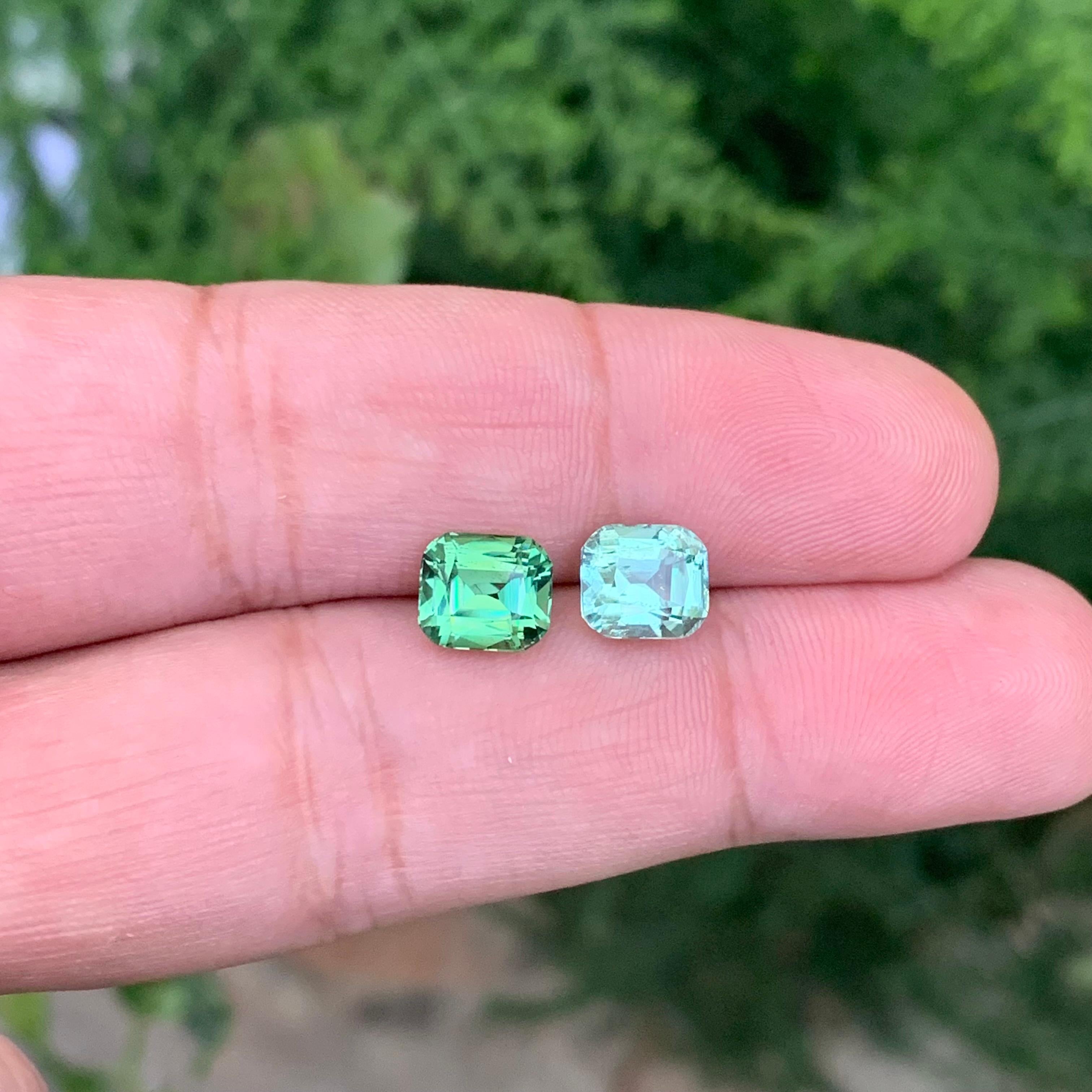 3.70 Carat Natural Loose Reverse Pair Tourmaline Cushion Shape Gemstone (pierre précieuse en forme de coussin) en vente 3