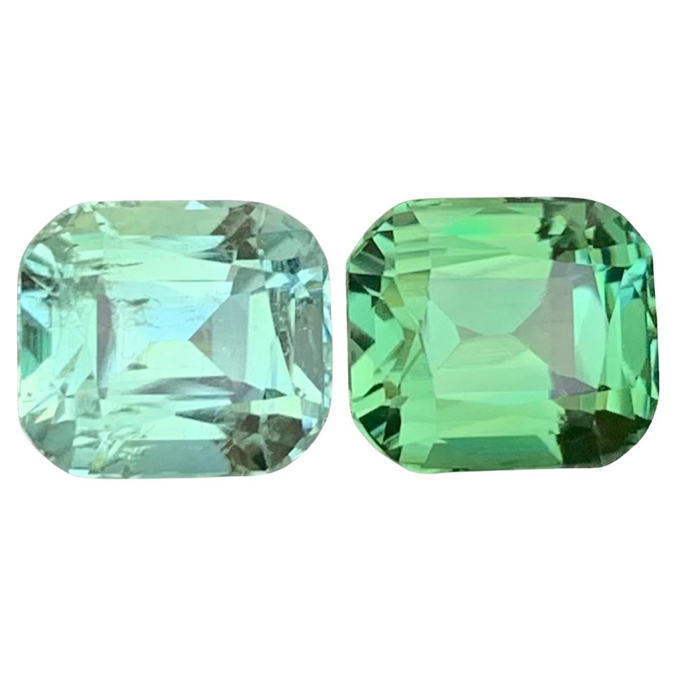 3.70 Carat Natural Loose Reverse Pair Tourmaline Cushion Shape Gemstone