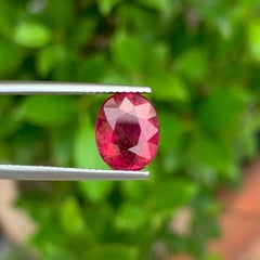 3.70 Carat Natural Loose Rubelite Tourmaline Stone Oval Cut Afghan Gemstone