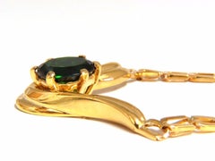 Collana con diopsido cromifero verde intenso naturale da 3,70 carati, forma a "V", 14 carati, da abito da sera*