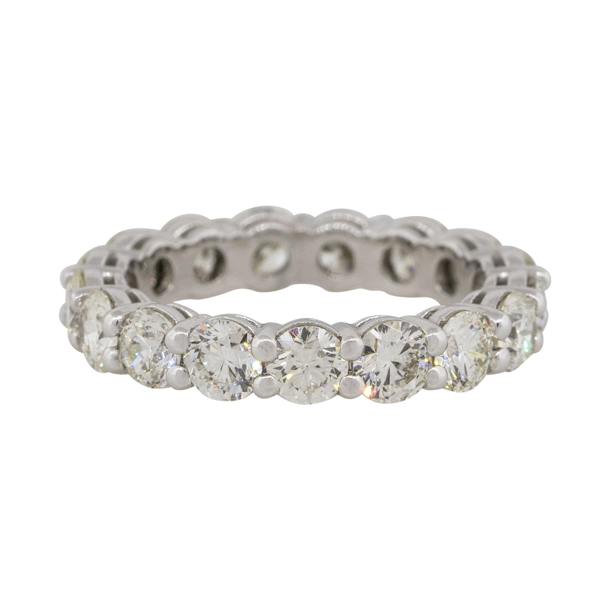 3.70 Carat Round Brilliant Diamond Eternity Band 14 Karat in Stock For Sale