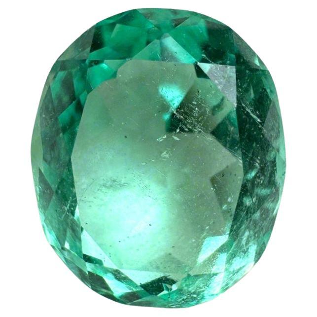 3.70 Carat VS Clarity Green Colombian Emerald Oval Cut - May Birthstone Gem