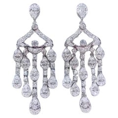 3.70 Carats Natural Diamonds 18K Gold Earrings