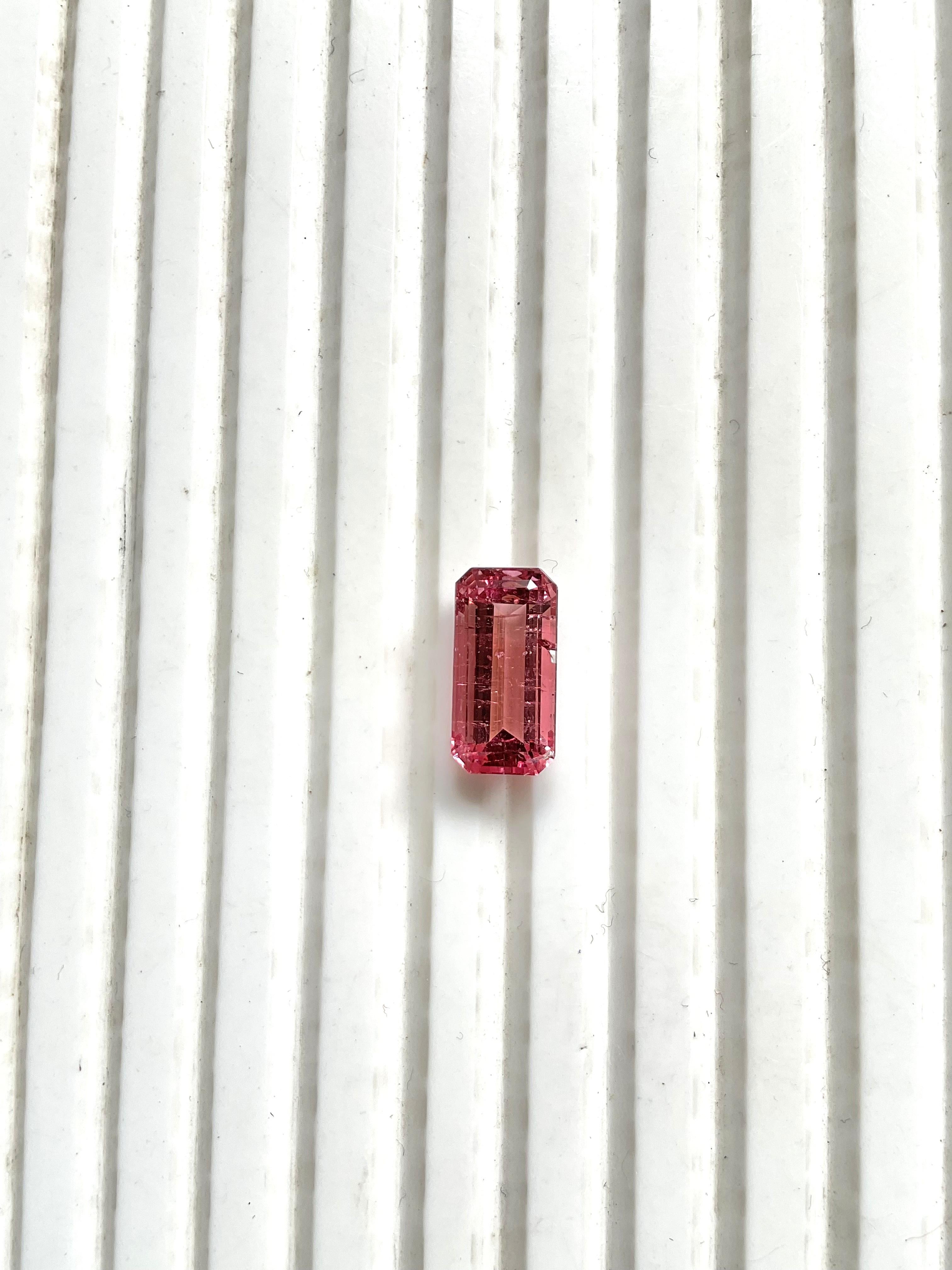 Art Deco 3.70 Carats Pink Tourmaline Octa Faceted Cut stone Top Quality Natural gemstone For Sale