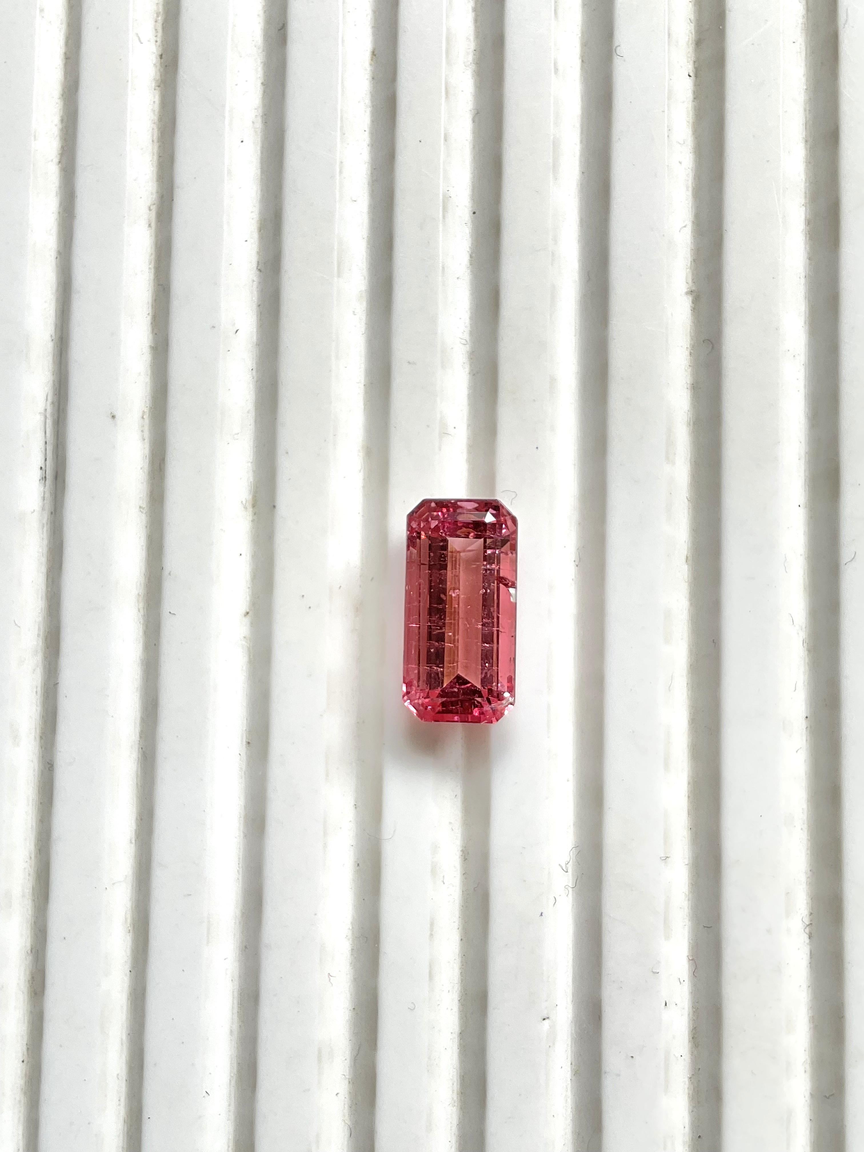 Octagon Cut 3.70 Carats Pink Tourmaline Octa Faceted Cut stone Top Quality Natural gemstone For Sale