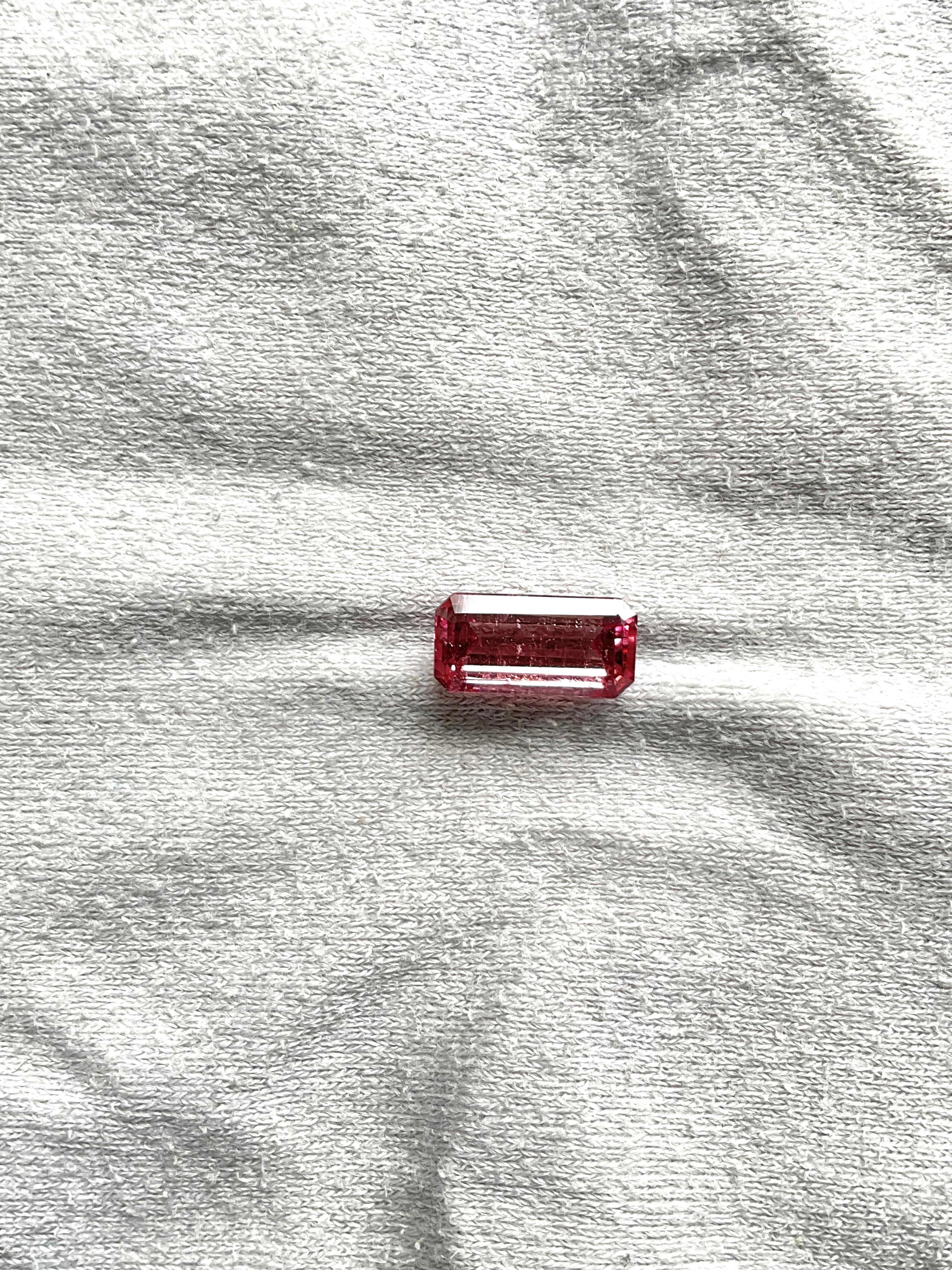 Women's or Men's 3.70 Carats Pink Tourmaline Octa Faceted Cut stone Top Quality Natural gemstone For Sale