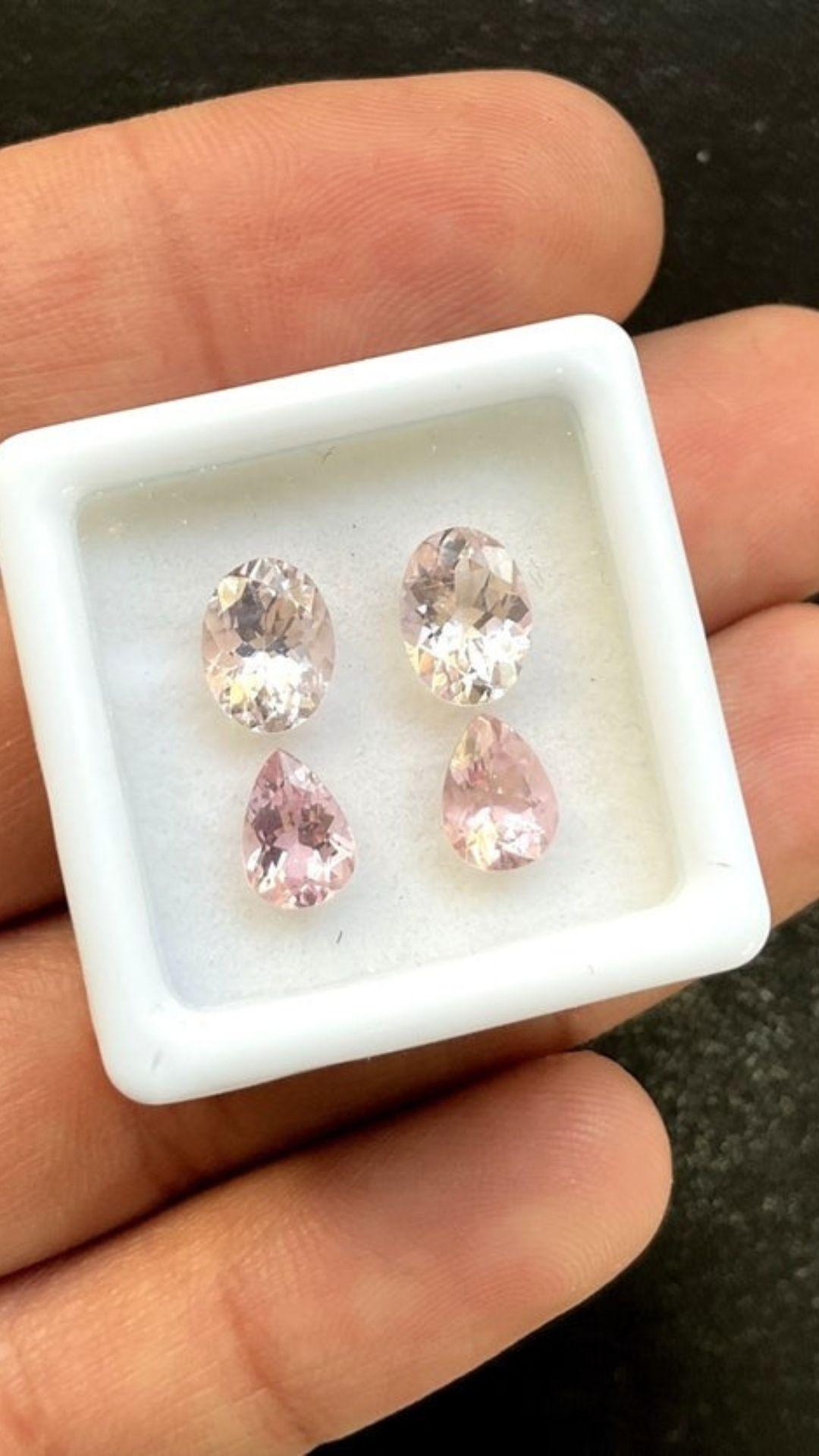 Oval Cut 3.70 Carats Pink Tourmaline Pairs, Babypink Tourmaline Ovals and Pear Gemstones