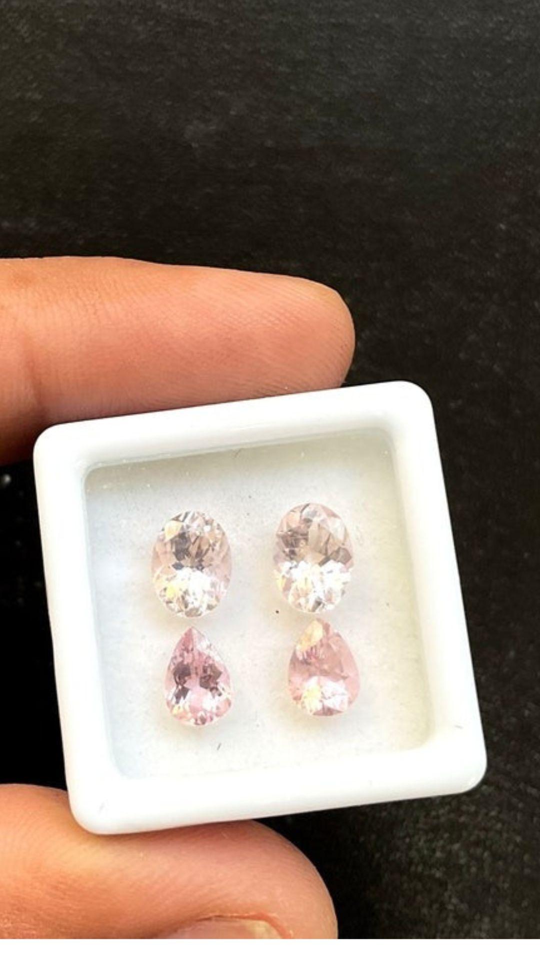 Women's or Men's 3.70 Carats Pink Tourmaline Pairs, Babypink Tourmaline Ovals and Pear Gemstones