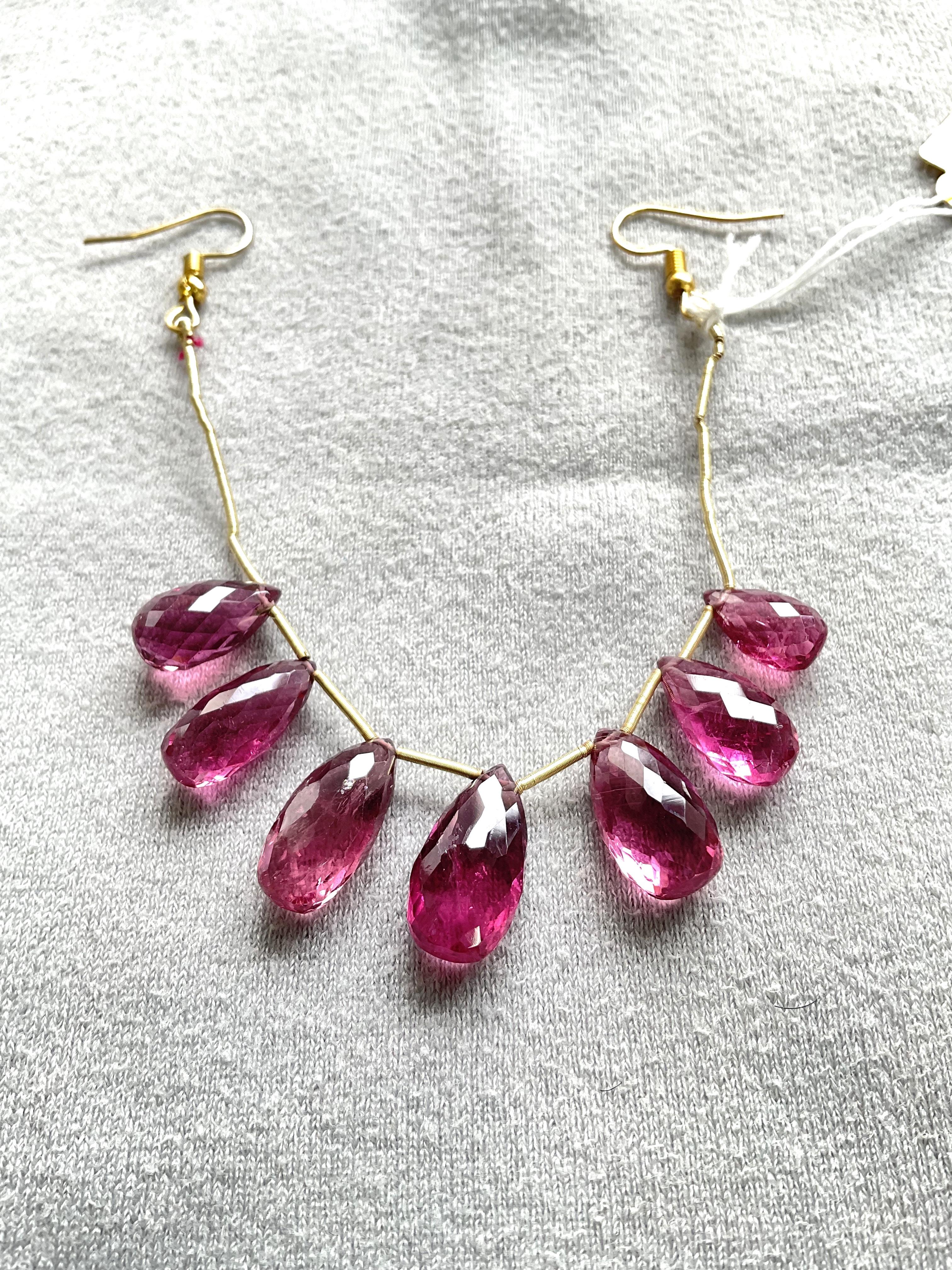 37.00 Carats Rubellite pink Tourmaline Faceted Drops Natural Gemstone for jewels For Sale 5