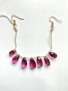 37.00 Carats Rubellite pink Tourmaline Faceted Drops Natural Gemstone for jewels
