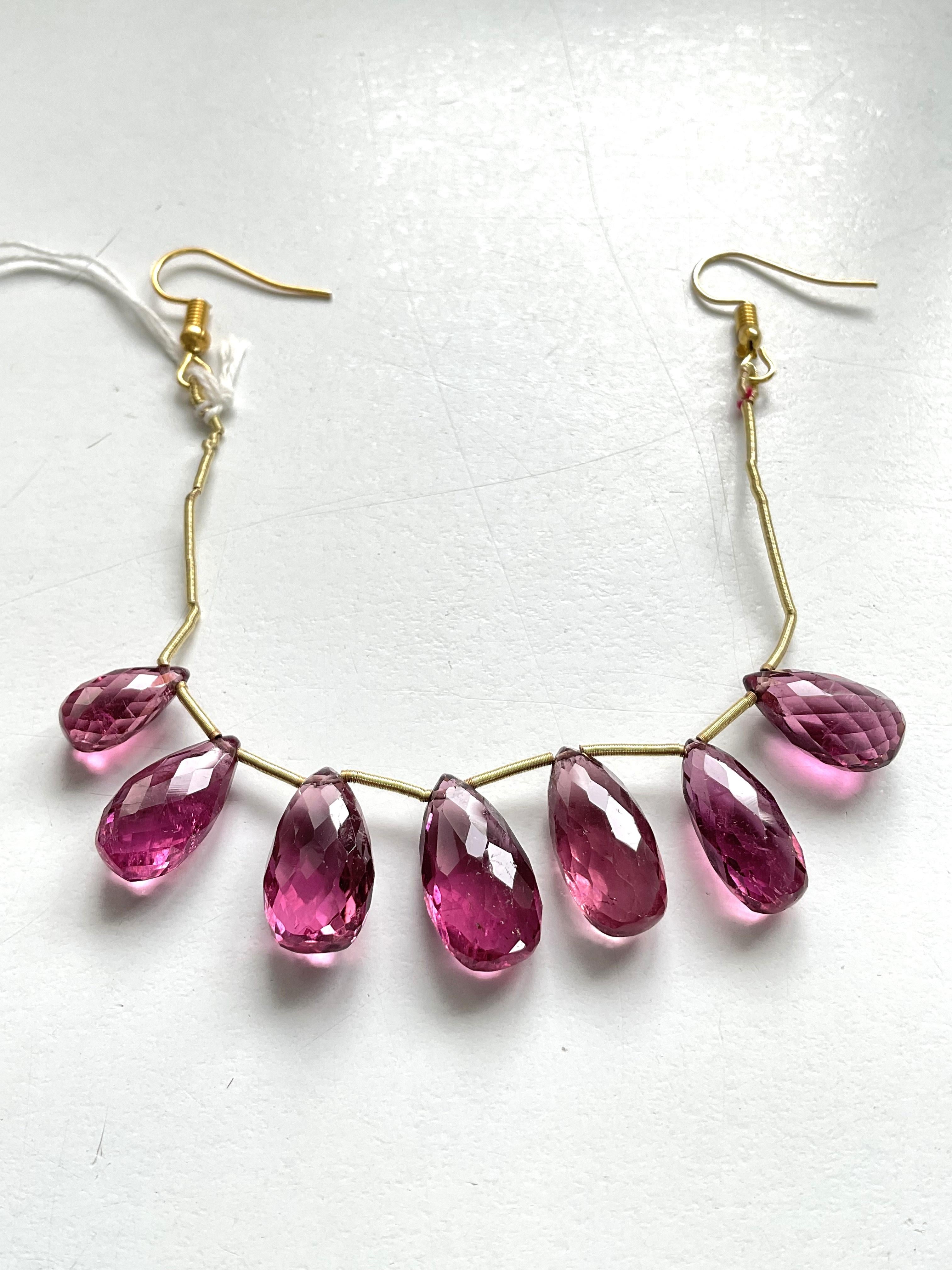 Pierre précieuse naturelle pour bijoux, tourmaline rose rubellite 37,00 carats en gouttes à facettes Neuf - En vente à Jaipur, RJ