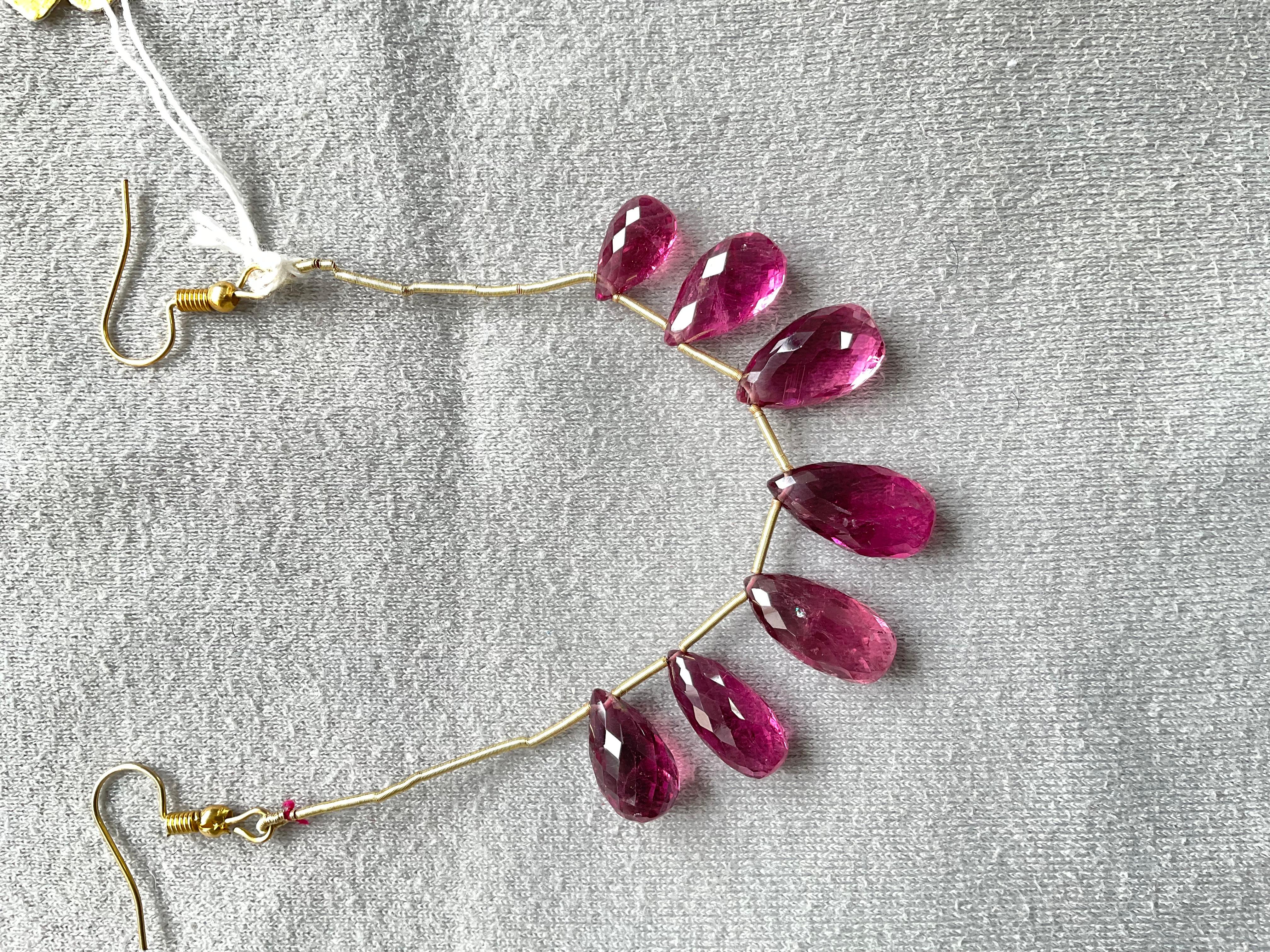 37.00 Carats Rubellite pink Tourmaline Faceted Drops Natural Gemstone for jewels For Sale 3