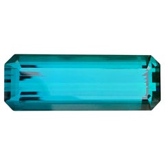 37,05 Carati Top AAA Gemma naturale sciolta di Indicolite Tormalina a forma di smeraldo lungo