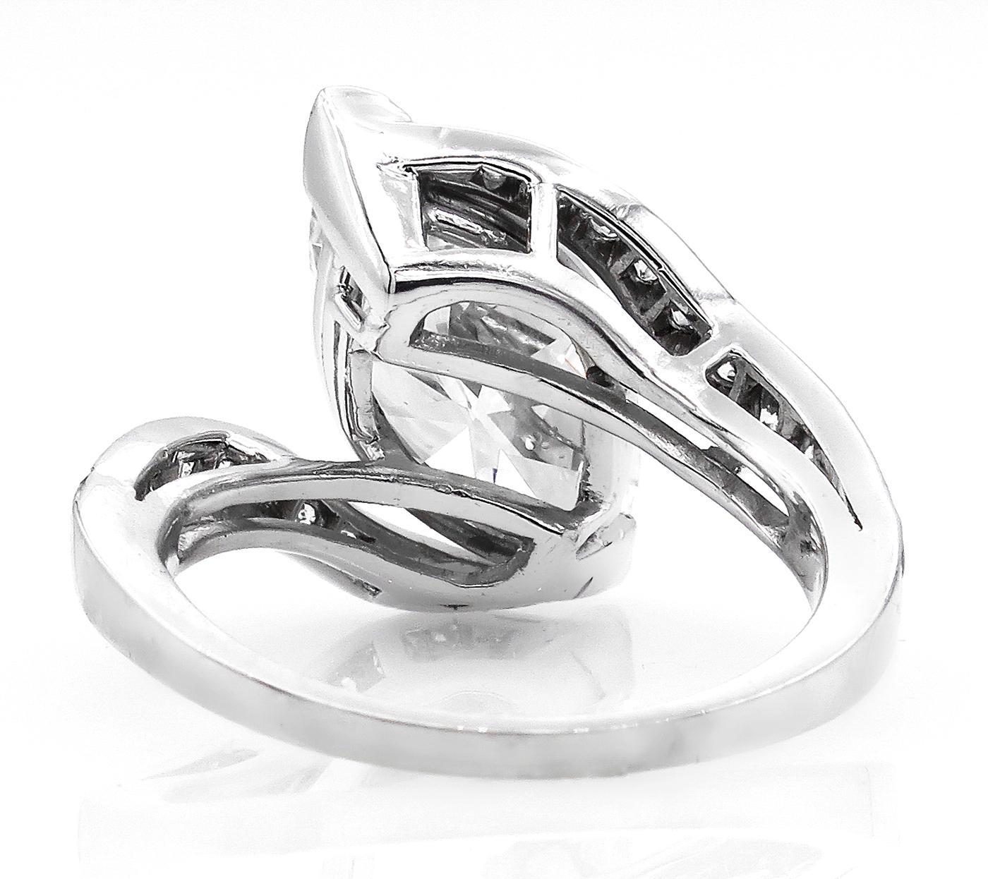 Marquise Cut 3.70 Carat Marquise Diamond Engagement Wedding Platinum Ring EGL USA
