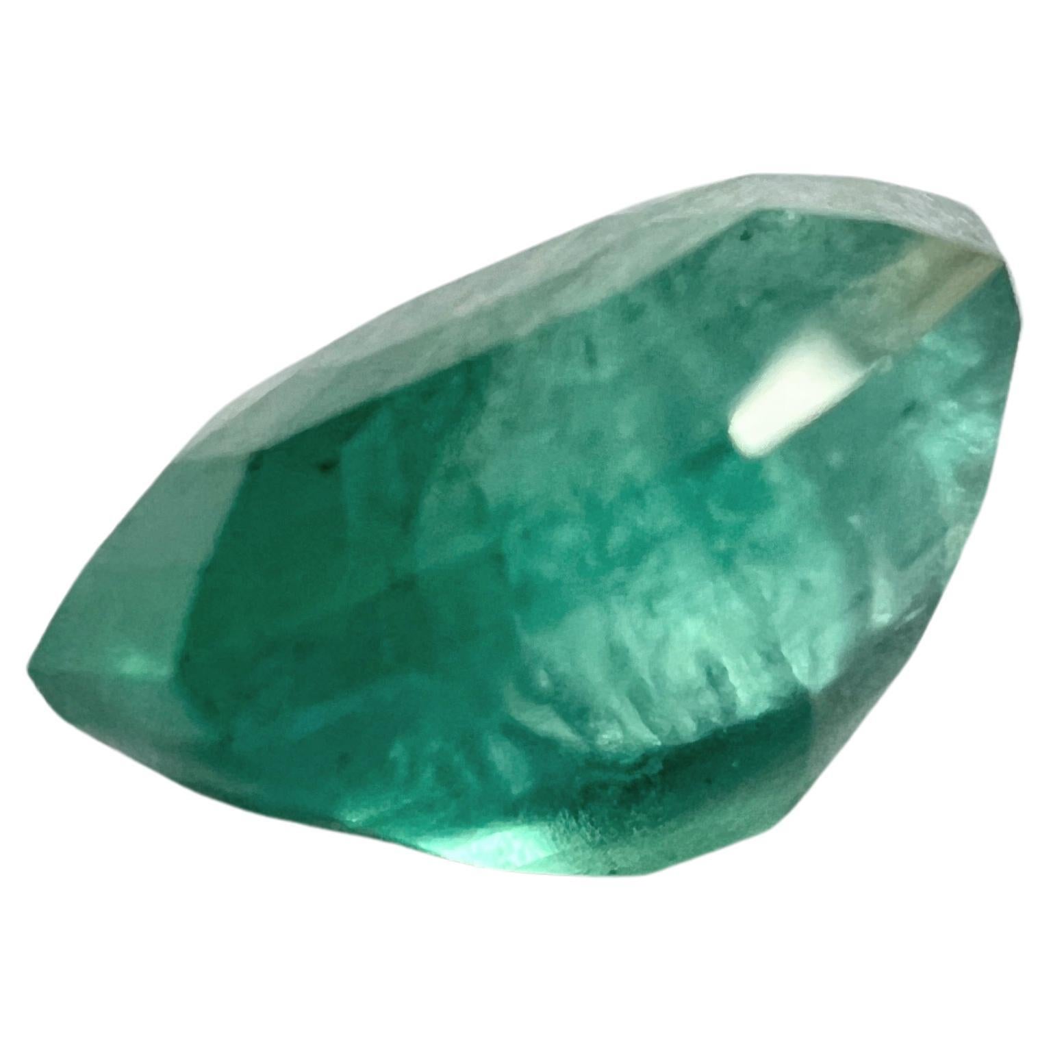 Femenino o masculino Gema Esmeralda Natural No Aceitada Octágono de 3,70ct en venta