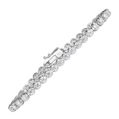 3.70ct Round Brilliant Cut Diamond Tennis Bracelet in 14K White Gold
