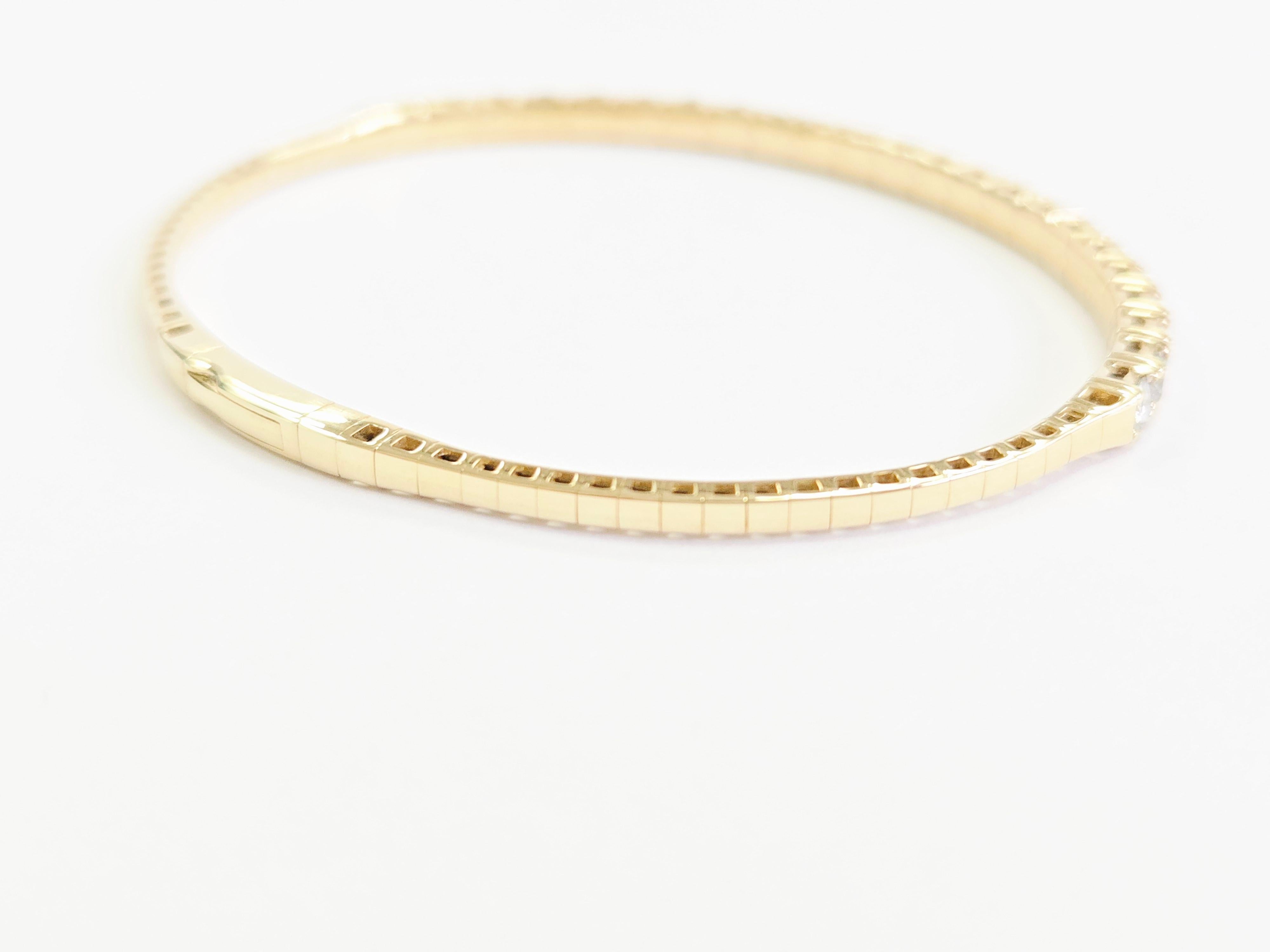 3.71 Carat Flexible Bangle Natural Diamond Yellow Gold 14 Karat en Nuevo estado para la venta en Great Neck Plaza, NY