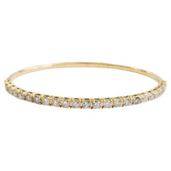 3.71 Carat Flexible Bangle Natural Diamond Yellow Gold 14 Karat