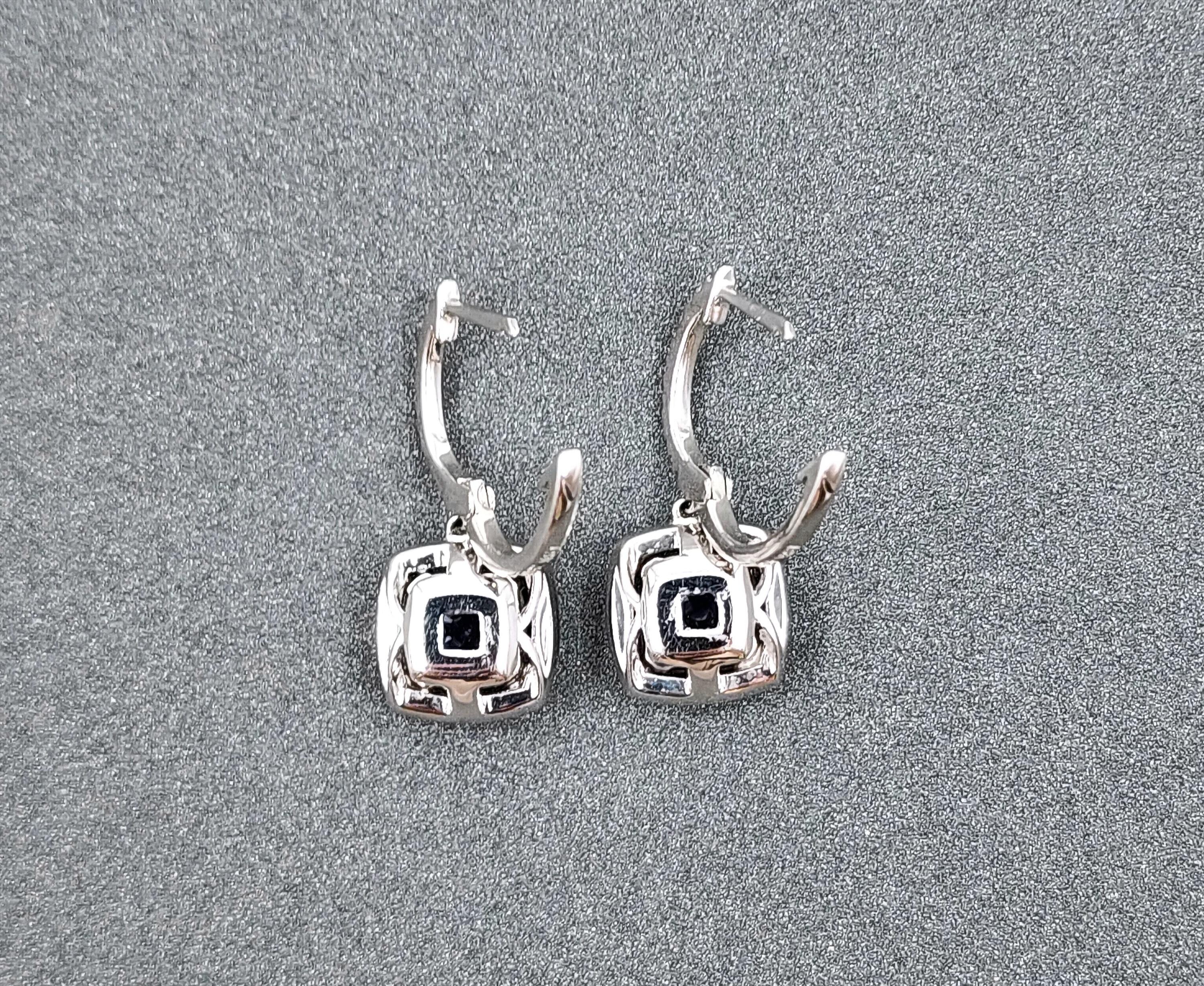3.71 ct Natural Sapphire & Diamond Earrings For Sale 1