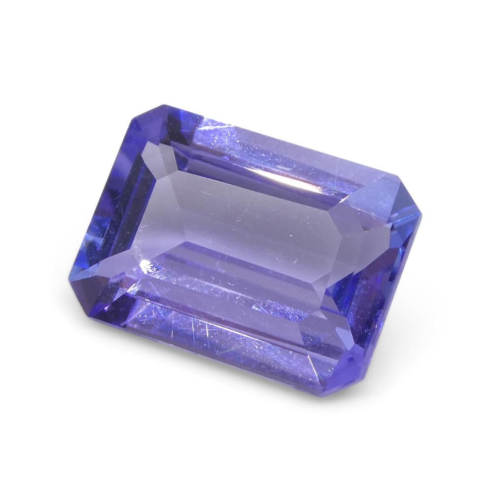 3.71ct Emerald Cut Violet Blue Tanzanite from Tanzania (Tanzanie) en vente 8