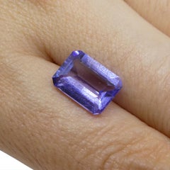 3.71ct Emerald Cut Violet Blue Tanzanite from Tanzania