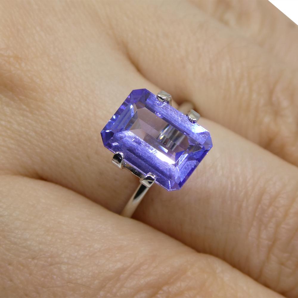 Taille émeraude 3.71ct Emerald Cut Violet Blue Tanzanite from Tanzania (Tanzanie) en vente