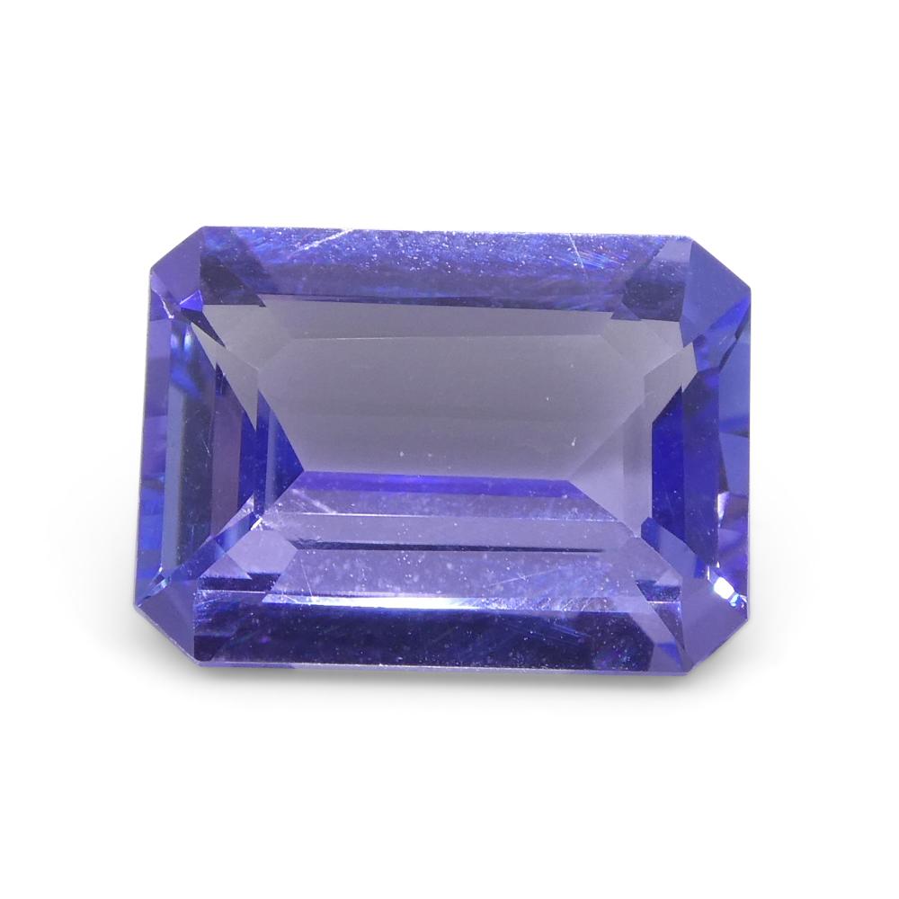 3.71ct Emerald Cut Violet Blue Tanzanite from Tanzania (Tanzanie) Unisexe en vente