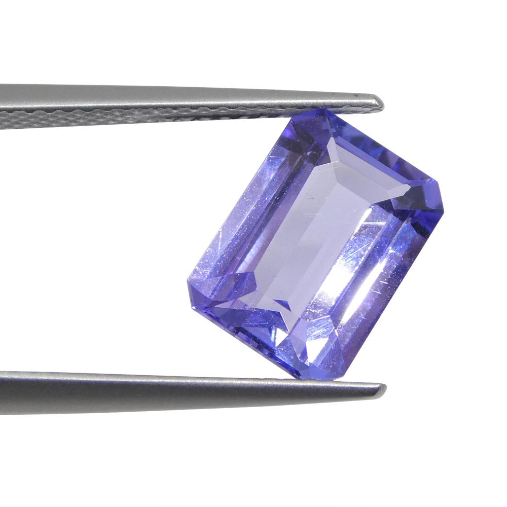 3.71ct Emerald Cut Violet Blue Tanzanite from Tanzania (Tanzanie) en vente 1