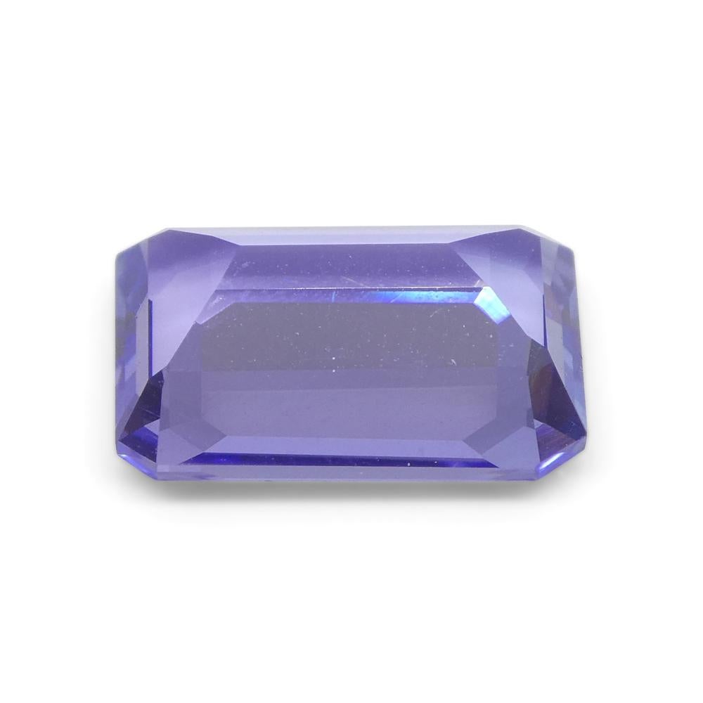 3.71ct Emerald Cut Violet Blue Tanzanite from Tanzania (Tanzanie) en vente 2