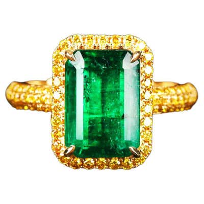 Bulgari Twin Ring 5.79ct Emerald and 7.25ct Diamond 18k Gold and ...