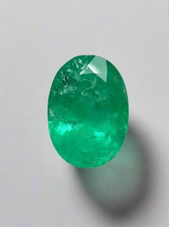 3.72 Carat Earthy Green Colombian Emerald Oval Cut - May Birthstone Gem