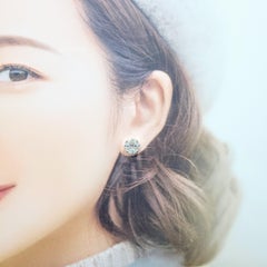 3.72 Carat Natural Diamond Earrings in 18K White Gold