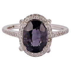 3.72 Carat Spinel Diamond Ring Studded in 18K White Gold