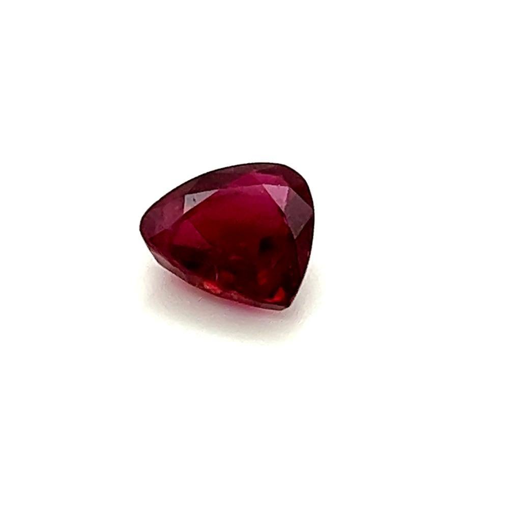 3.72 Carat Tear Drop Ruby.
This resplendent Ruby weighs 3.72 carats and is an alluring, intense, rich red. 
It measures 9.8mm by 9.4mm by 4.3mm.

It is the perfect candidate for a collection of precious gemstones.

If you would like to create a