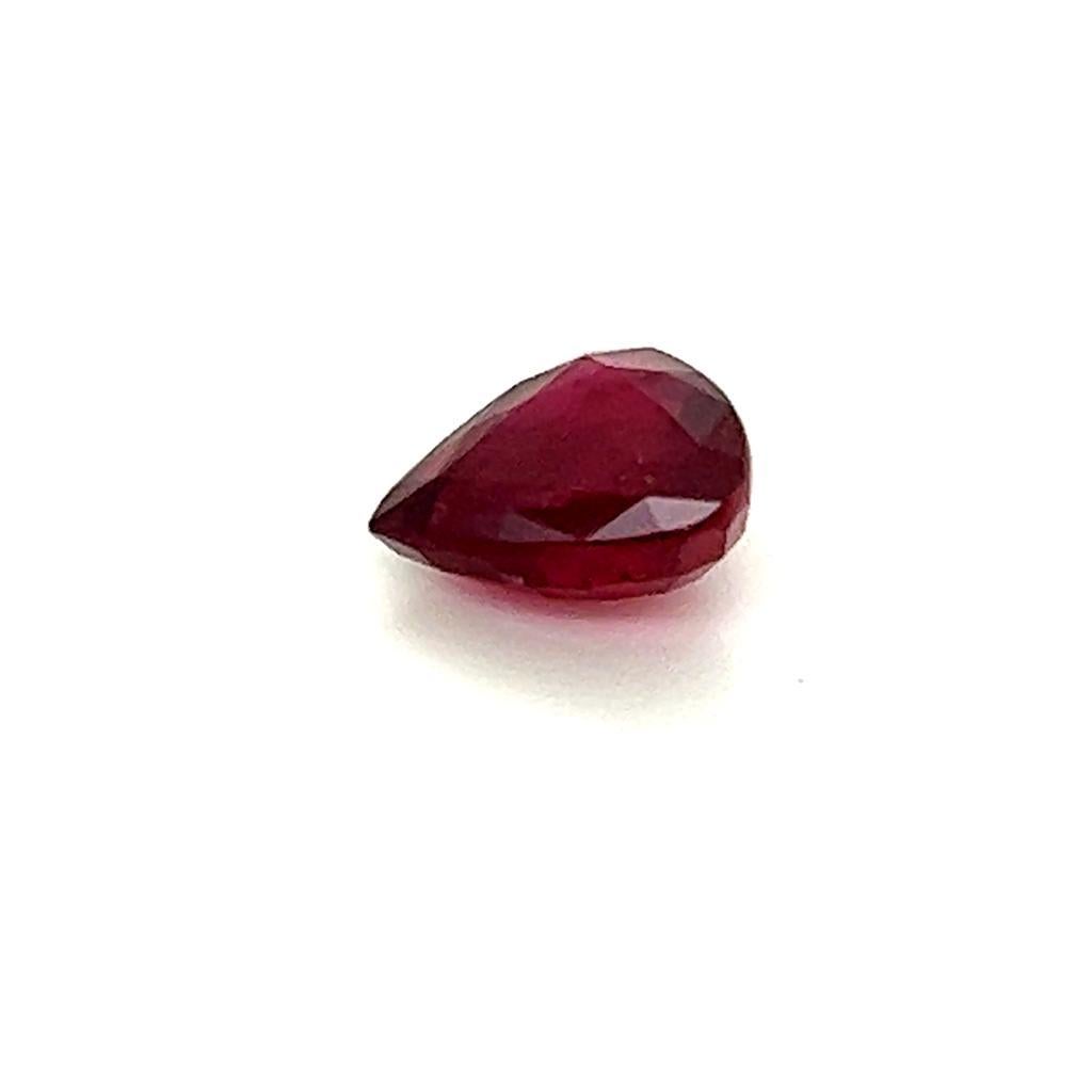 Contemporary 3.72 Carat Tear Drop Ruby For Sale