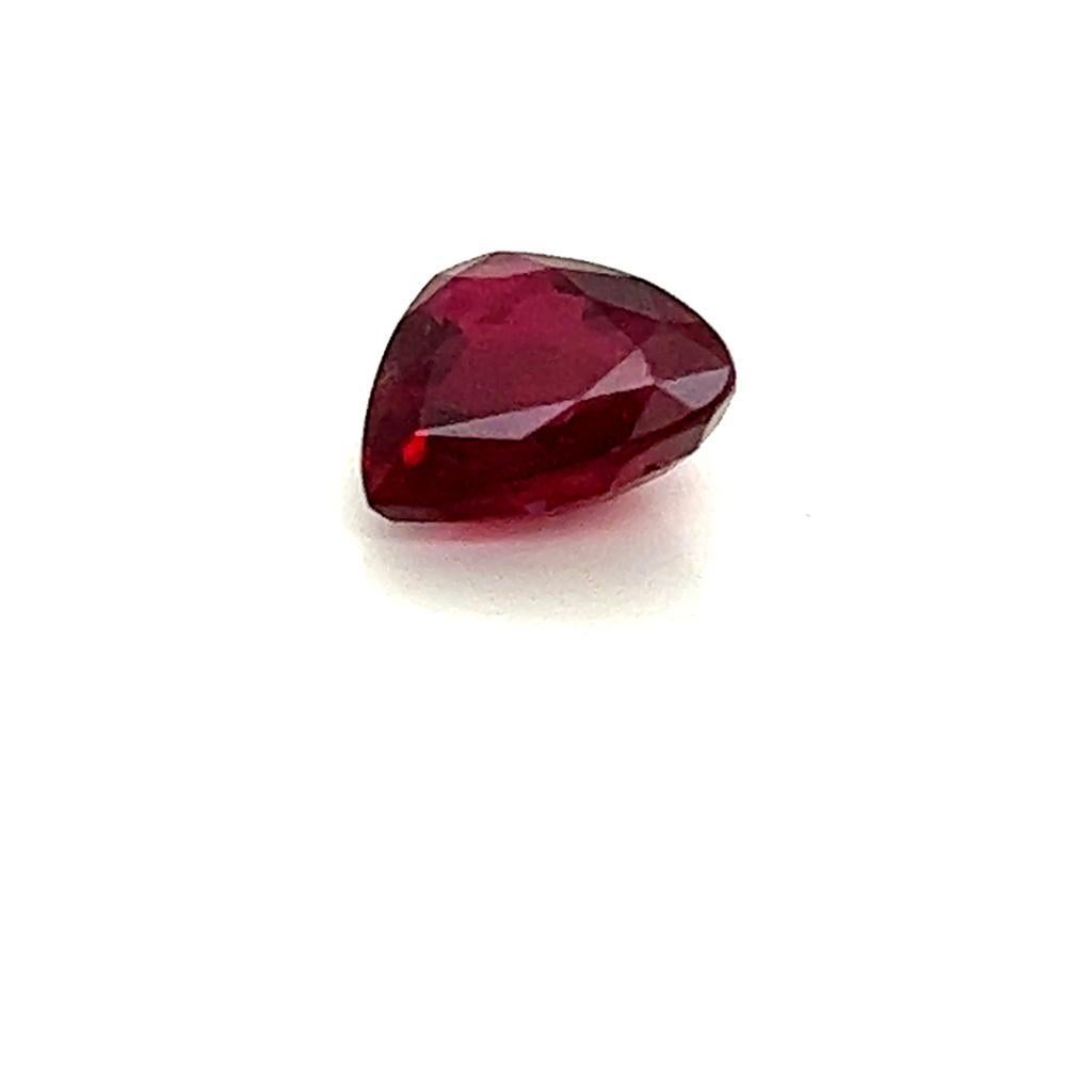 3.72 Carat Tear Drop Ruby In New Condition For Sale In London, GB