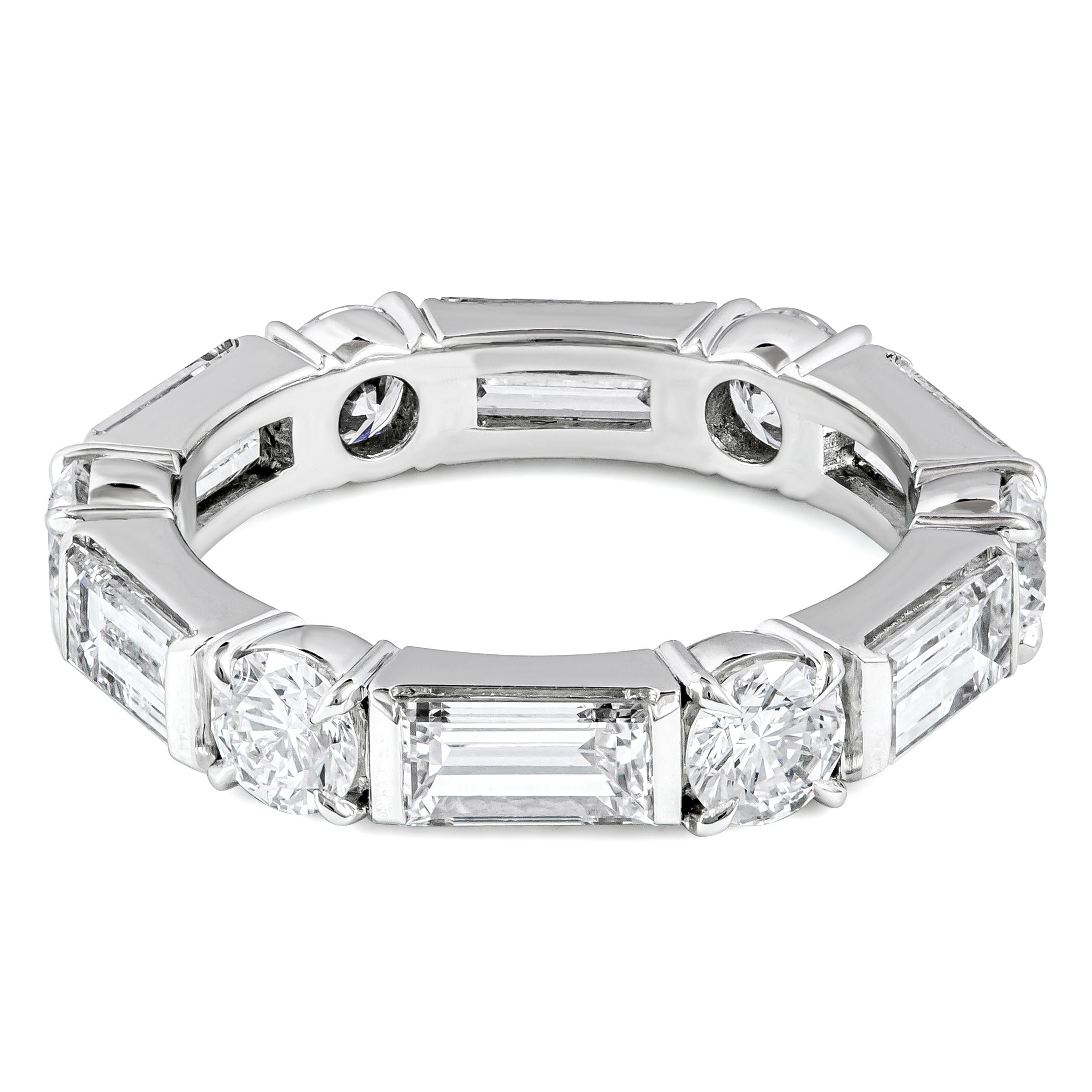 Roman Malakov 3.72 Carats Total Mixed Cut Diamonds Eternity Wedding Band For Sale