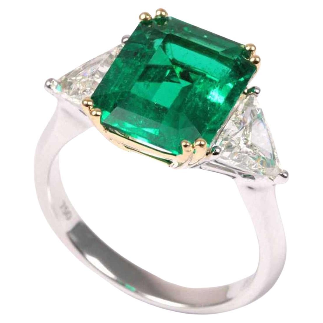 GIA Certified 8.81 Carat Emerald and Diamond Ring For Sale at 1stDibs ...